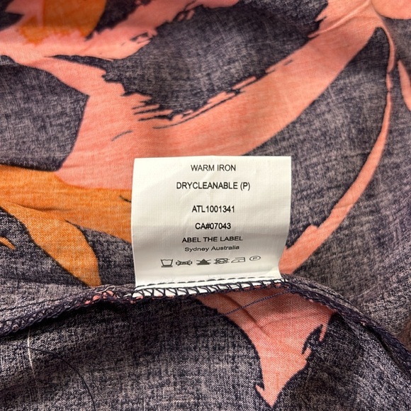 Abel The Label Clare Combo Maxi Dress Flutter Sleeve Smocked Pleated Small - Picture 10 of 13